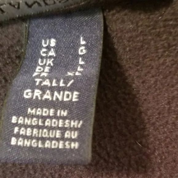 Lands End Jacket Mens  L Tall/Granda  Black Fleece Full Zip - Picture 2 of 6